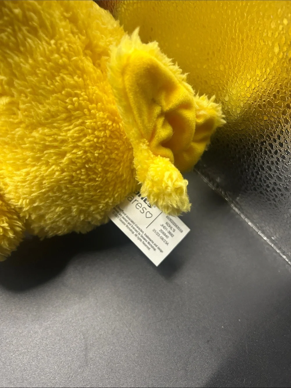 Plush Yellow Bird Pet Toy with Orange Feet